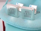 Tiffany   Co Silver 1837 Square Cufflinks Cuff Links Link