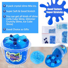 Clear Blueberry Slime With Jelly Cubes   Crunchy Texture - 8 