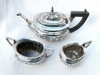 Edwardian Sterling Silver Three Piece Teaset - W Atkins birmingham  1906 
