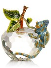 Keren Kopal Chameleon On Crystal Apple Trinket Box Decorated  austrian Crystals