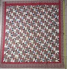 Antique Vintage C  1910s-1920s Right   Left Patchwork Quilt Handmade Turkey Red