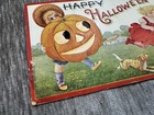 Antique Halloween Color Dog Postcard Victorian Children International Art Happy