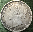 1882-h Newfoundland Canada 20 Cent 100k Mintage Very Fine   Km-4 Free Shipping