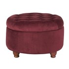 Home Decor  n8264-b119   Large Button Tufted Velvet Round Storage Ottoman   O   