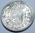 1719 Spanish Silver 1 2 Reales Antique Colonial Cross 1700s Pirate Treasure Coin