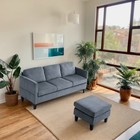 L-shaped Sofa With Padded Velvet Convertible Combination Sofa With Storage Grey