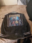 Harley Davison Punk Studded Denim Vest Black Red With Fight Fire With Fire Patch