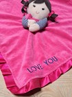 Carters Love You Pink Ruffle Girl Lovey Security Blanket Rattle Baby 15  2013