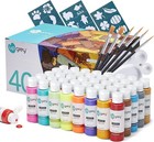 Fabric Paint Set For Clothes  Shoe Paint  30ml Bottles Permanent Textile Puff   