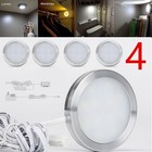 4x Led Under Cabinet Lighting Kit Cabinet Closet Lamp Puck Light Plug Tools Set
