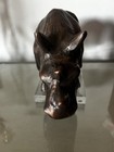 Vintage Rhinoceros Statue African Rhino Figurine Bronze Gild Sculpture