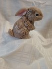 Bunny Rabbit Figurine Brown  Ceramic 5    Vintage 