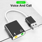Qajopfn Usb Audio Adapter External Sound Card For Pc Laptop Usb To 3 5mm