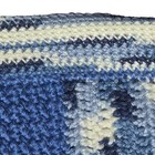 Vintage Crochet Afghan Blanket Throw Handmade Granny  Blue And White 60 X 36