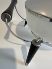 Vintage Mcm Chafing Dish Atomic 4 Legs Fondue Set Glasbake Bowl Retro Chrome Euc