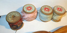 4 Vtg American Thread Company Wooden Spools Cotton Silkateen   Hp Darning Egg