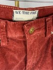 Free People We The Free Risk Taker Corduroy Pants Bossa Nova Red Size 25 Nwt