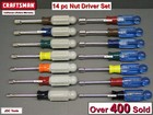 Craftsman 14 Pc Sae And Metric Nut Driver Set In Sized Marked Carry Cases