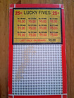 Vintage Antique Punch Board Trade Stimulator Lucky Fives Un-punched