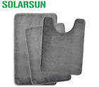 3-pc Bathroom Rug Memory Foam Bath Mat Set - Large Small And Contour Bath Rugs