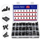 795pcs Nylon Round Spacer Non-thread Plastic Standoff Assortment Kit Black Nylon