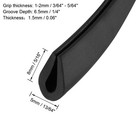 20 Feet Length Edge Trim U Seal Fits 3 64 - 5 64  Edge Black Rubber