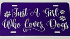 Engraved Custom Personalized Name Car Tag Diamond Etched Purple License Plate