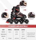 Ernan Inline Roller Skates adjustable Large - Youth   Adult  5-8 Us   2-red 