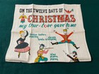 Vintage All Linen Stevens 29 x17  Christmas Kitchen Tea Towel W tags Nos