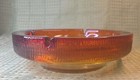 Vintage Amberina Art Glass Ashtray Mid-century Modern  