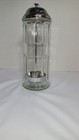 Tablecraft Glass Drinking Straw Holder Straw Dispenser 11  Metal Top Vintage