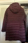 Michael Kors Women Burgundy Hooded Full Zip Coat L