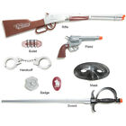 Kids West Cowboy Hollween Role Play Set With Rifle Toy Gun Handcuffs Sword Mask