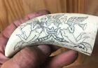  Scrimshaw Sperm Whale Tooth Reproduction 2 Angels Over British Ship Hms Victory