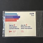 Canada Post   654 Sealed 4x Inscription Corner Block Set - Fv  1 28