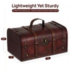 Decorative Wooden Treasure Chest Keepsake Box Large Memory Trunk  Wood Lock B   
