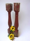 2 Antique Wood Balusters  Vintage Spindles  Architectural Salvage  Porch Posts L