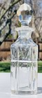 Vintage Cut Glass Perfume Cologne Bottle   Decanter W  Faceted Stopper