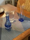 Trio Of Vintage Lsa Glassware  Made In Poland  Perfume Bottle And 2 Bud Vases 