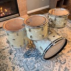 1970s Slingerland New Rock Outfit In Marine Pearl W  Bags 14x20 8x12 9x13 16x16