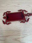Antique Cast Metal Weathervane Direction Arrow Lightning Rod Red Glass 18   