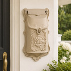 Cast Iron Victorian Wall Mailbox Suggestion Box Rose Design Antique White