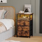 Night Stand With Charging Station  Nightstand With Fabric Drawers  End Table    