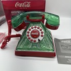 Vintage Style 2005 Coca Cola Bottle Style Green   Red Push Button Phone Works