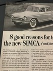 Chrysler Simca Elysee - Vintage Original Automotive Print Ad   Wall Art - Clean