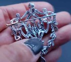 2ct Round Cut Real Moissanite Pretty Art Deco Brooch Pin 14k White Gold Plated