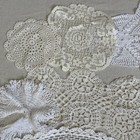 Vintage Doilies Lot Of 13 Crochet Variety Cotton White Beige Small Large