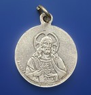 Vintage Catholic St Jude  Jesus Petite Silver Tone  Religious  Medal