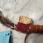 Kickapoo Nation Native American Ceremonial Peace Pipe  Deer Antler Sumac Leather
