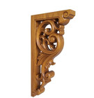 Pair Of Delicate Leaf Scroll Carved Look-through Wood Corbels  Shelf Brackets